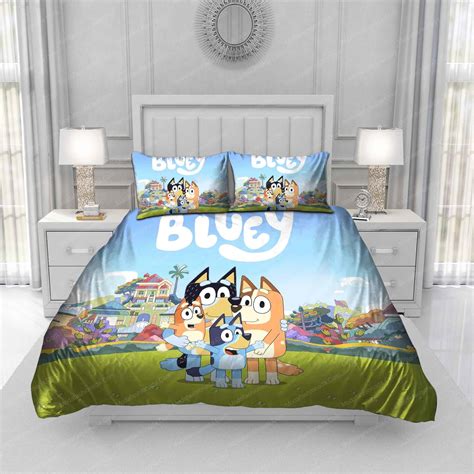 Snuggle up at home with your Bluey toys , or get moving outside with the outdoor range and show off your favourite new Bluey clothes. . Bluey sheets twin